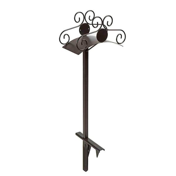 125 ft. Black Steel Decorative Hose Stand Garden Hose Reel