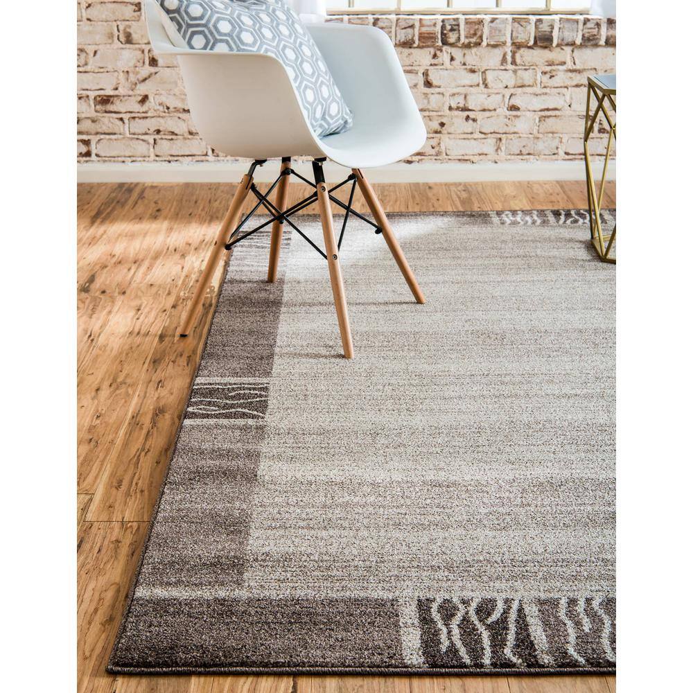Brown Rectangular Tufted Washable Reversible 9' x 12' Rug