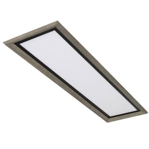 Augusta 50 in. x 15 in. Black, Washed Gray Frame CCT Selectable LED Flush Mount Ceiling Light 4000 Dimmable Lumens