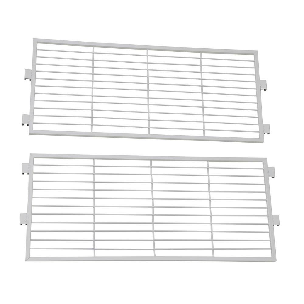 White Powder-Coated Metal Storage Shelf Extension Set, 25.5"