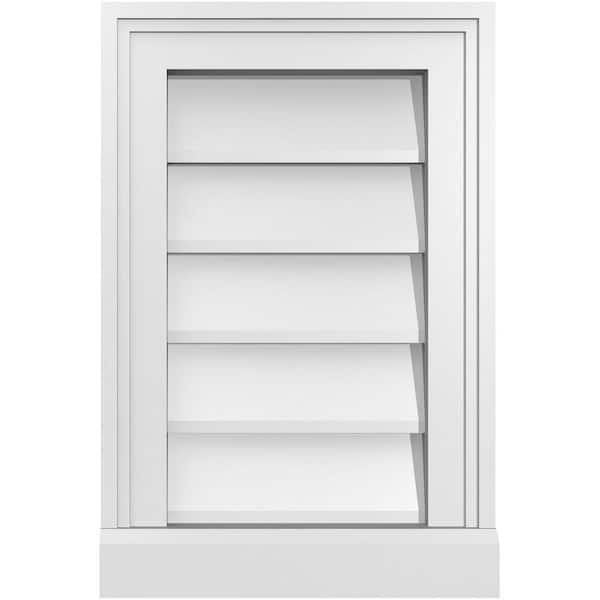 Ekena Millwork 12 in. x 18 in. Vertical Surface Mount PVC Gable Vent: Decorative with Brickmould Sill Frame