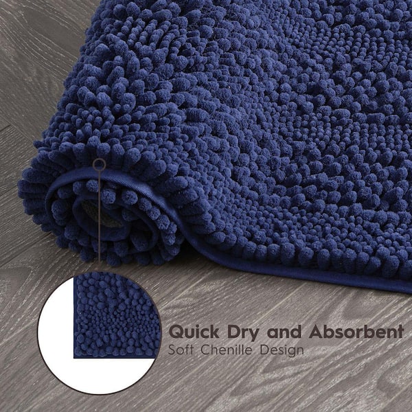 LAURA ASHLEY シェニール織り　ゴスフォード　キッチン　バスマット Laura Ashley Non-Slip Astor Chenille Blue 20 in. x 34 in
