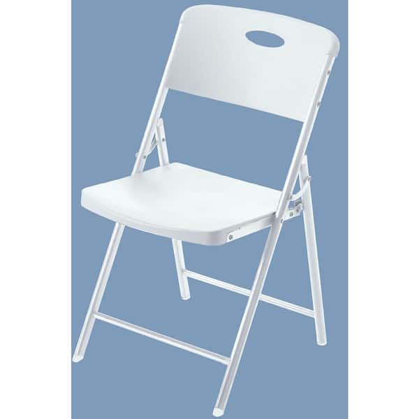 Metal Frame White Resin Folding Chair (Set of 6)