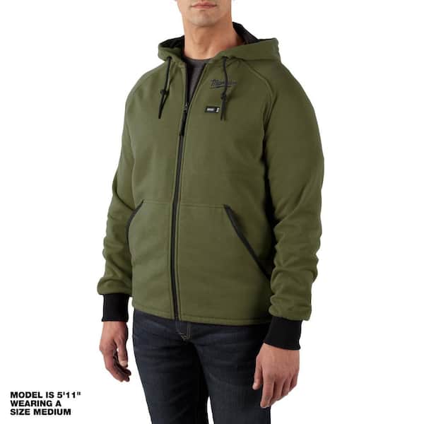 Milwaukee Men's Small M12 12-Volt Lithium-Ion Cordless Green Heated Jacket Hoodie (Jacket and Battery Holder Only)