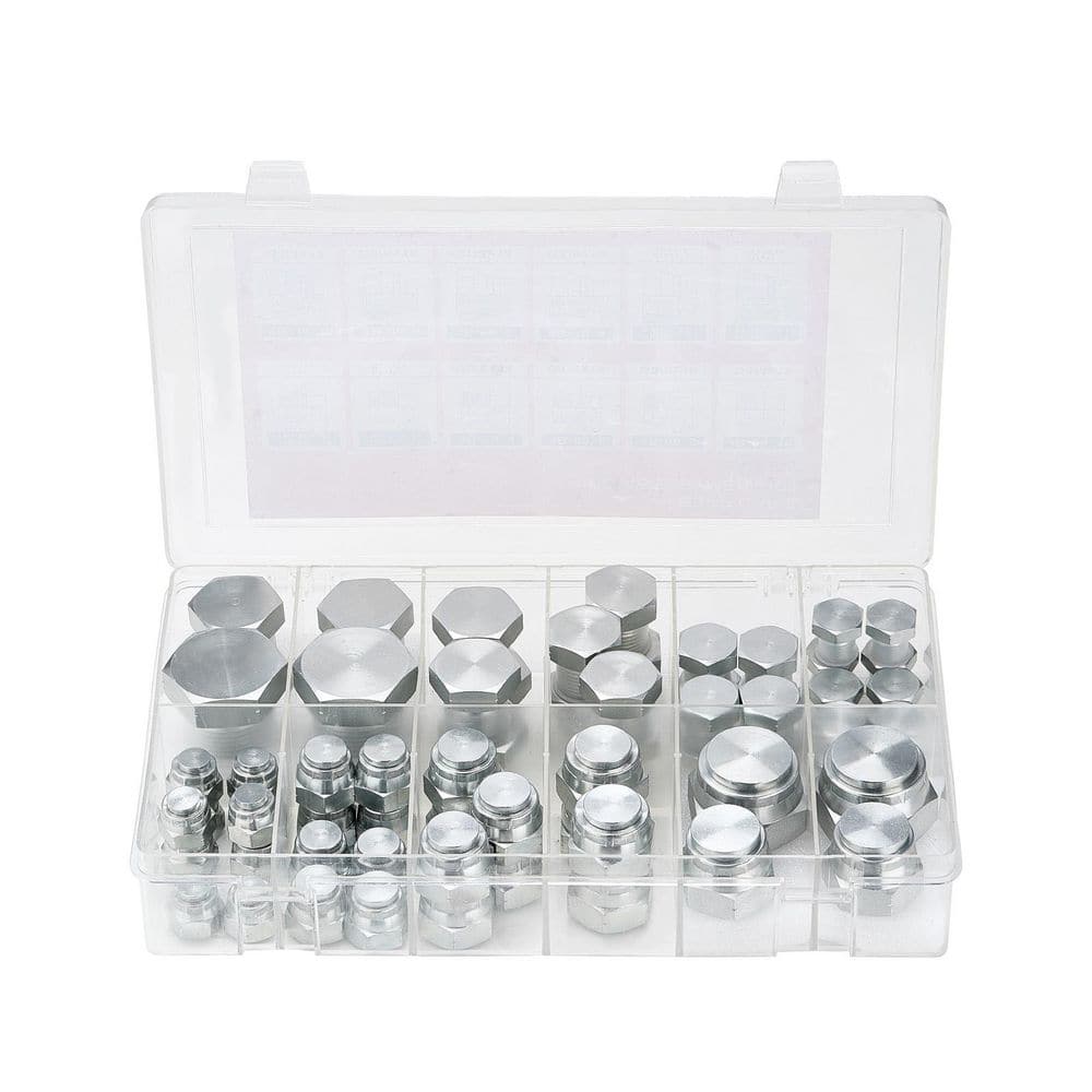 BSPP Hydraulic Fittings Kit, 64 PCS, Cap and Plug with Precision Threading, Galvanized Steel, Dash Sizes 04-16 price history on PriceWatchPro