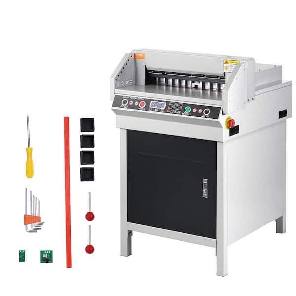 Electric Hydraulic Paper Cutter, 2 in. Tile Cutter with Steel Blade and Industrial Paper Trimmer with Button Control