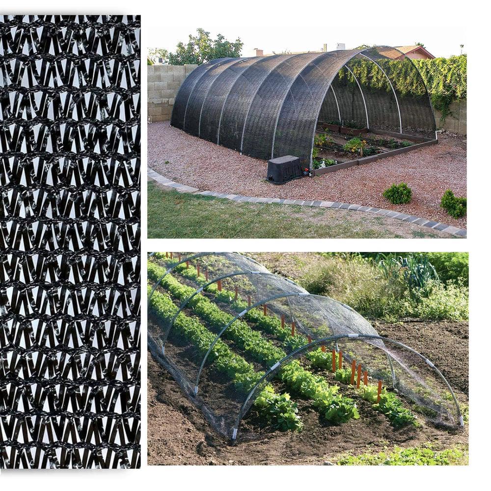 Bigroof 6 ft. x 10 ft. Black HDPE Sun-Block Shade Cloth