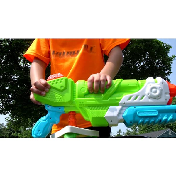 Pack of 2 Green and Orange Plastic Water Pistols 7 for Kids Perfect for Holidays Beach or Pool
