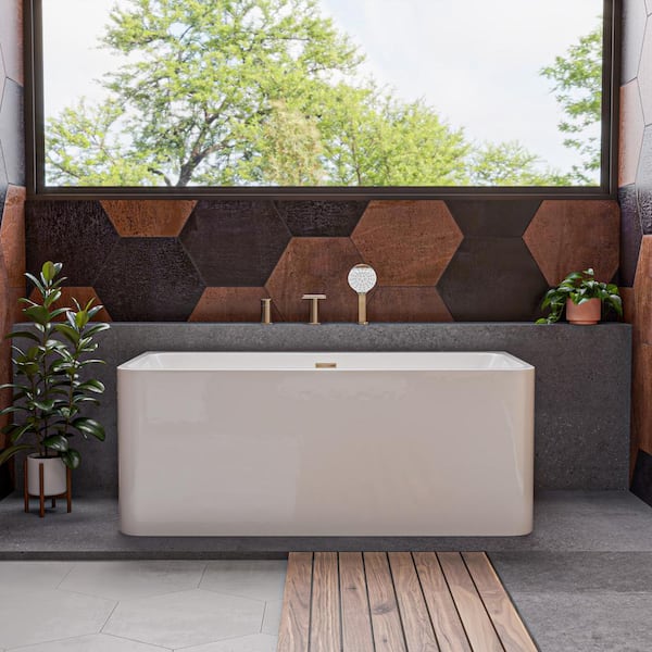 AB8858 59 in. Acrylic Flatbottom Bathtub in White