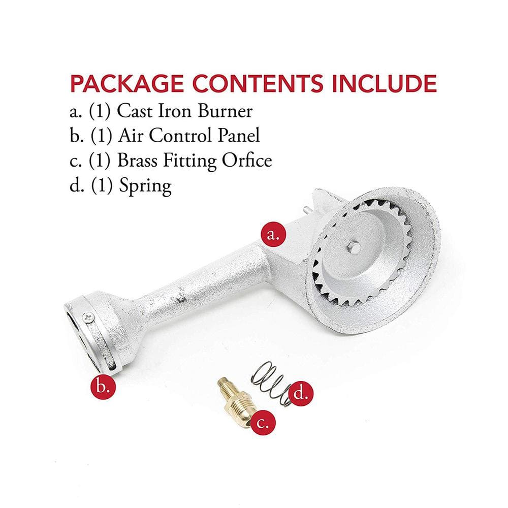 High Pressure Silver Cast-Iron Propane Burner Head with Brass Fitting