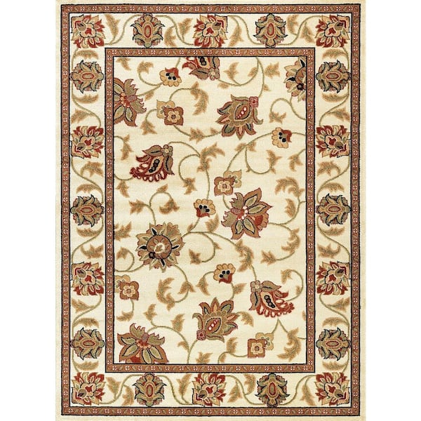 World Rug Gallery Nova Sarouk Ivory 7 ft. 10 in. x 10 ft. 2 in. Area Rug