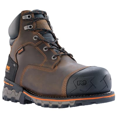 Men's Boondock Waterproof 6'' Work Boots - Composite Toe - Brown Size 12(W)