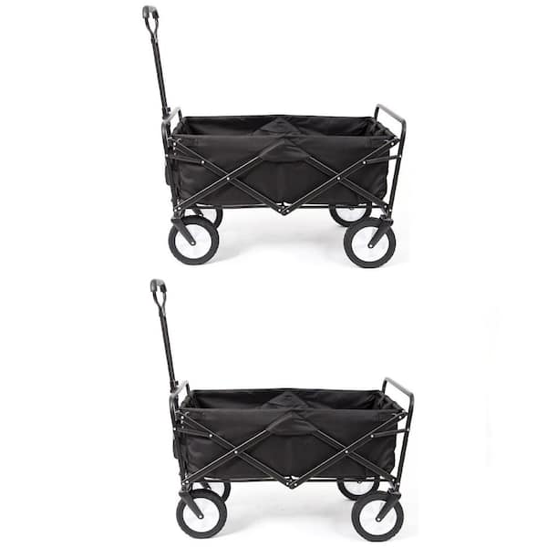 wagon folding cart collapsible garden beach utility outdoor camping sports black