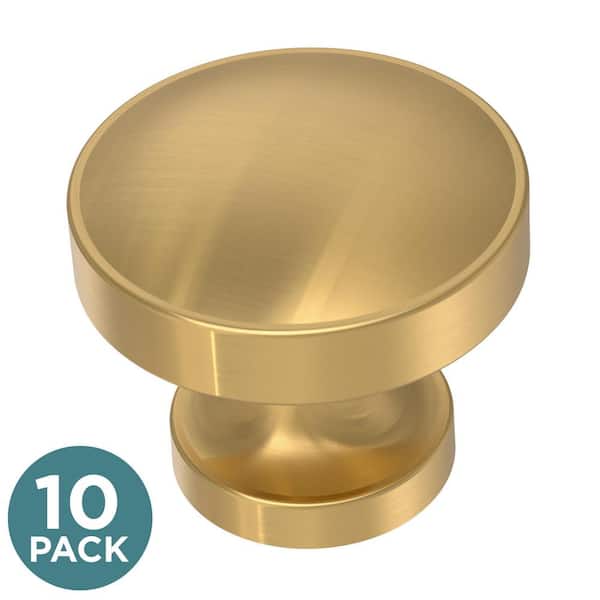Liberty Phoebe 1-1/3 in. (34 mm) Modern Gold Round Cabinet Knob (10-Pack)