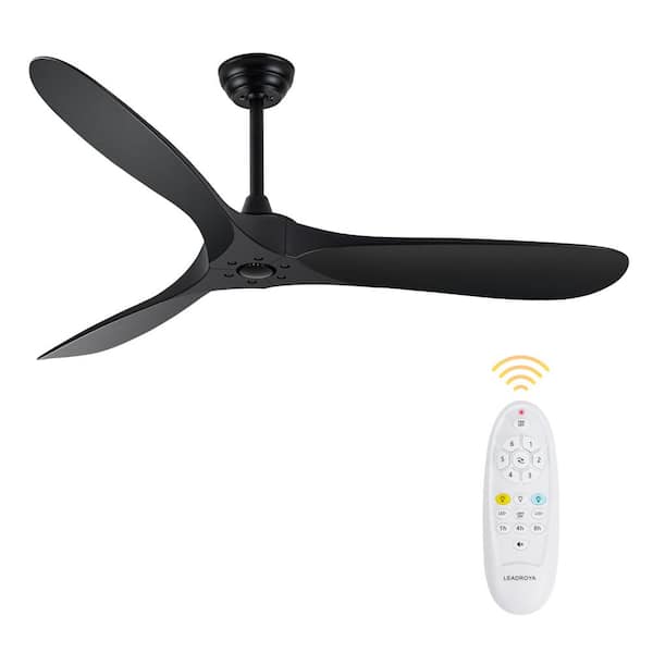Yardreeze 60 in. Smart Indoor/Outdoor in Black Low Noise Ceiling Fan with Remote, Reversible DC Motor
