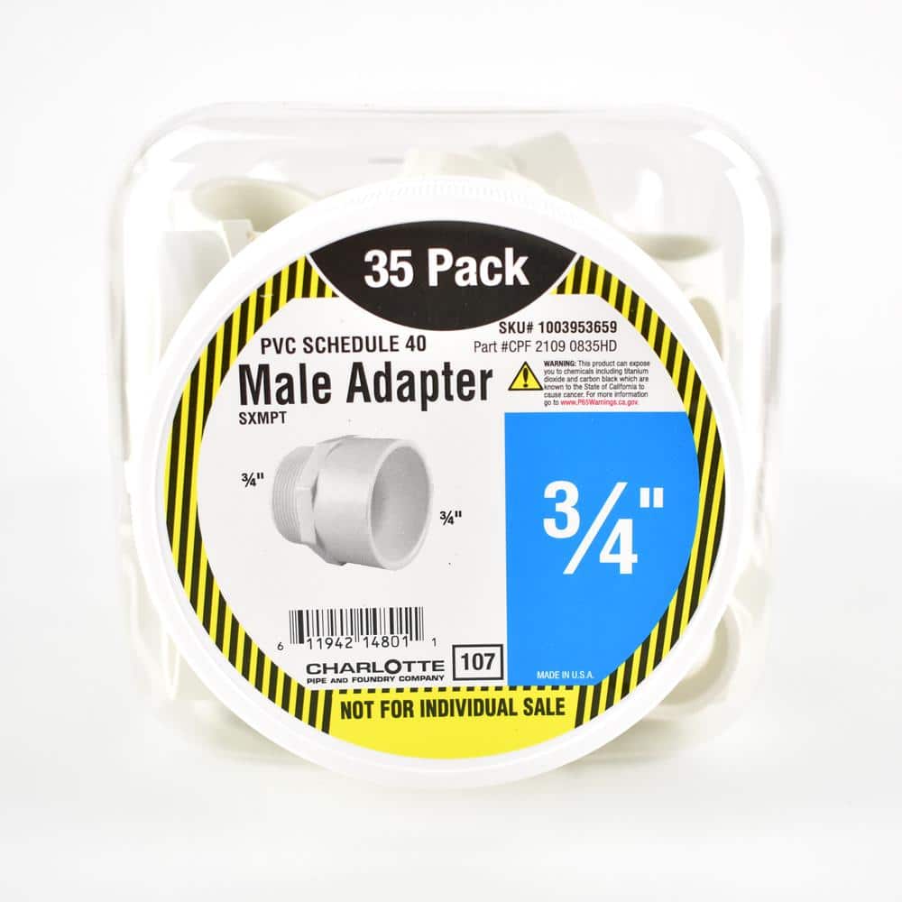 Charlotte Pipe - 3/4 in. PVC Adapter S x M Pro Pack (35-Pack)