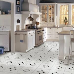 Floor Tiles Self Adhesive Grey Black Off White Vinyl Flooring Kitchen Bathroom 