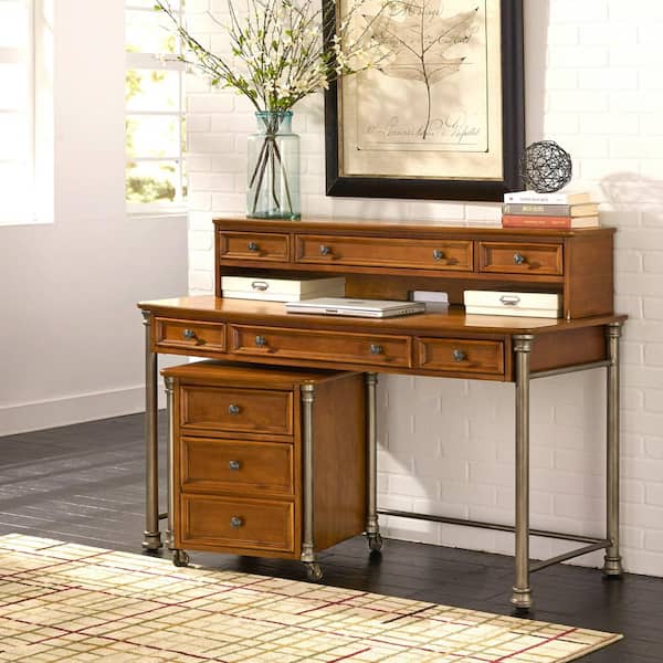 HOMESTYLES The Orleans Vintage Caramel File Cabinet