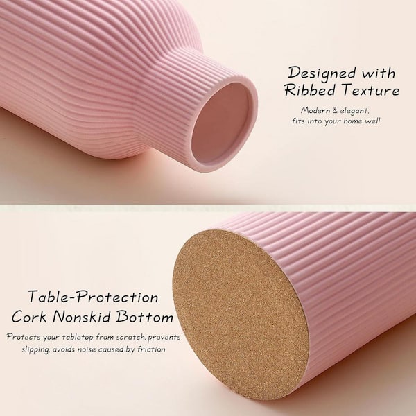 8.2 in. Pink Ceramic Decorative Vase YJ00627 - The Home Depot