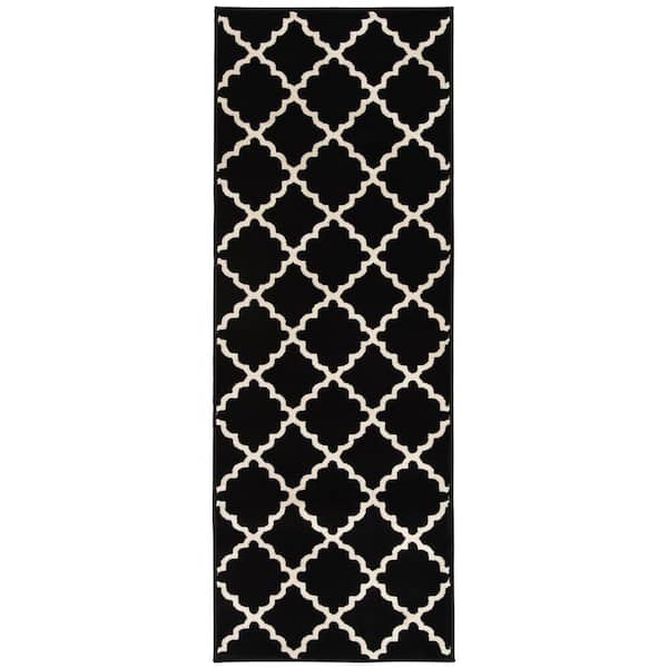 Natco Stratford Lucette Ebony/Birch 26 in. x Your Choice Length Stair Runner Rug