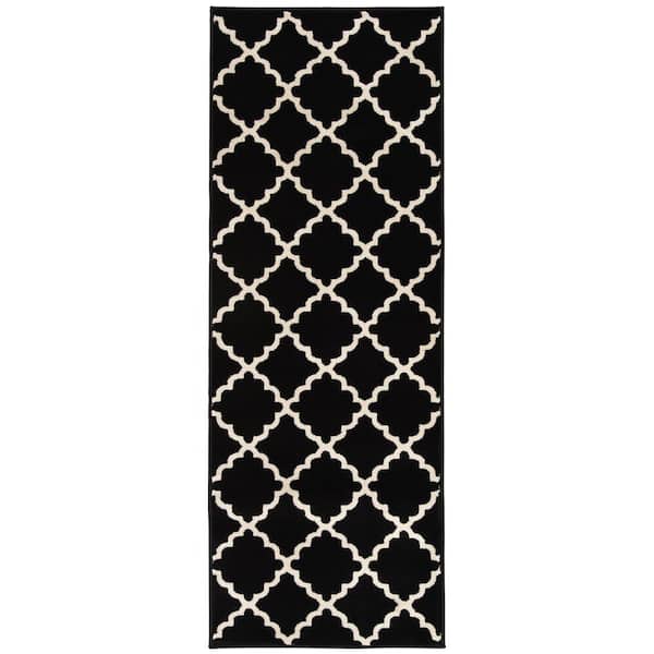 Natco Stratford Lucette Ebony/Birch 33 in. x Your Choice Length Stair Runner Rug