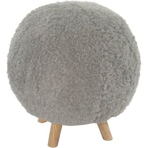 Grey discount fluffy footstool