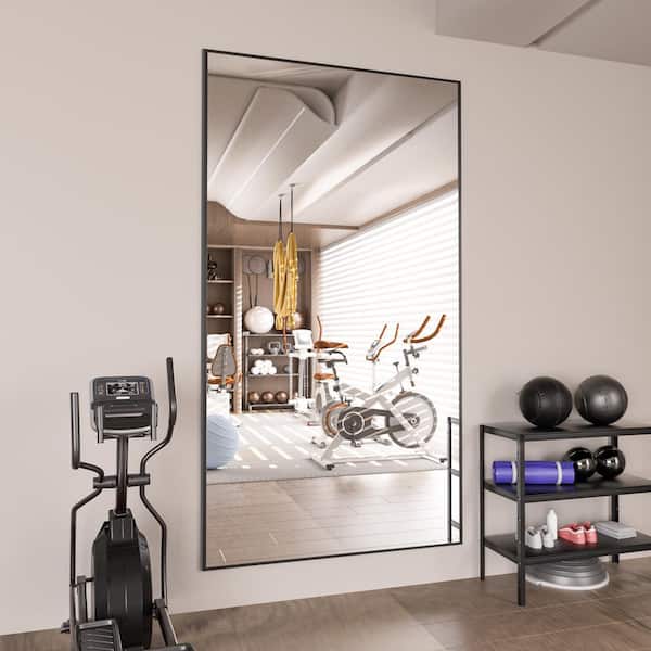 LuxHomez 32 in. W. x 71.2 in. H Modern Rectangle Aluminum Alloy Full Length Mirror Black Wall Mirror/Floor Mirror