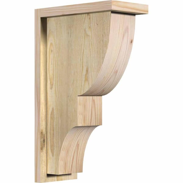 Ekena Millwork 6 in. x 12 in. x 20 in. Douglas Fir Ridgewood Rough Sawn Corbel with Backplate