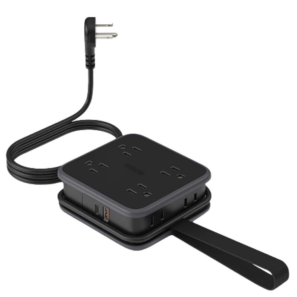 Black 10 Amp Tamper Resistant Extension 5 ft. Extension Outlet with 8 AC Outlets with 1 USB-A and 1 USB-C Ports price history on PriceWatchPro