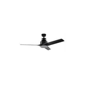 Ankhiale 52 in. Indoor/Outdoor Matte Black Ceiling Fan with Integrated LED Light Kit and Remote Control