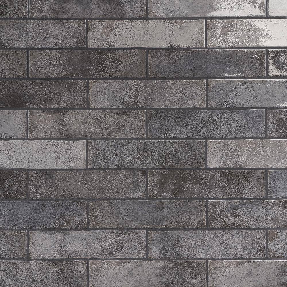Vandalay Polished Gray 3x12 Industrial Subway Tile