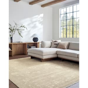 Galey Alix x Livabliss Fetscher III Vintage Damask Area Rug, 6'7 in. x 9'6 in. (7' x 10'), Light Brown