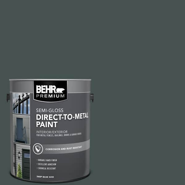 1 gal. #MQ6-44 Black Evergreen Semi-Gloss Direct to Metal Interior/Exterior Paint
