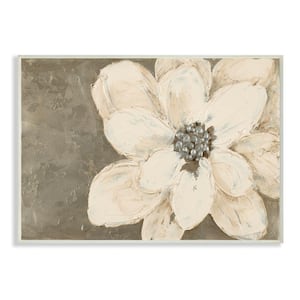 12 in. x 18 in. "Abstract Gold Silver Flower Collage Painting" by Lanie Loreth Wood Wall Art