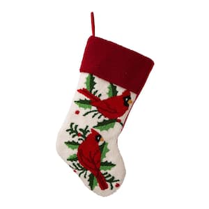 21.00 in. H Polyester Cardinal Hooked Stocking