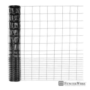 40 in. x 50 ft. 16-Gauge Black PVC-Coated Rabbit Guard Fence, Poultry Fencing Wire Roll for Garden Yard Vegetable Plant
