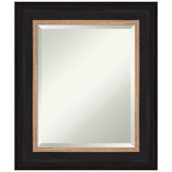 Amanti Art Vogue Black 22.5 in. W x 26.5 in. H Framed Beveled Bathroom Vanity Mirror in Black