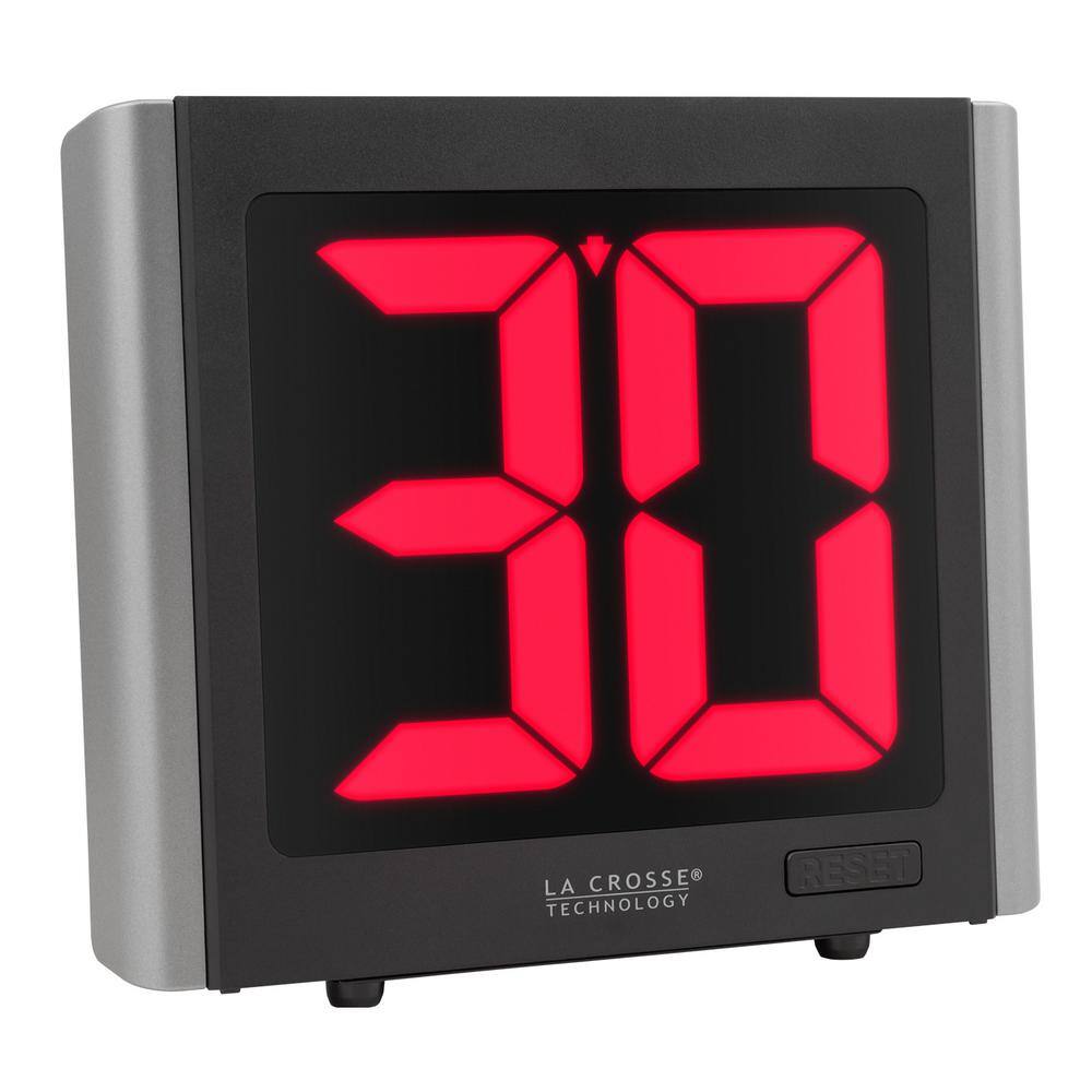 La Crosse Black and Silver LED Countdown/Up Timer with Red Digits
