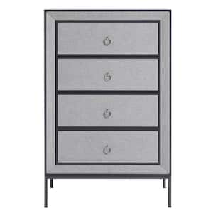Modern Gray 37.4 in. H 4-Drawer Storage Cabinet Chest