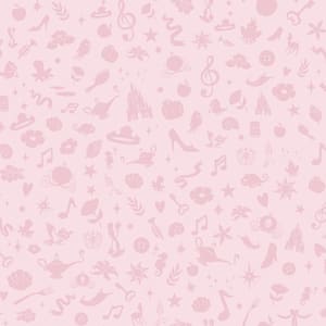 Disney Princess Icons Pink Peel and Stick Wallpaper (Covers 28.18 sq. ft.)