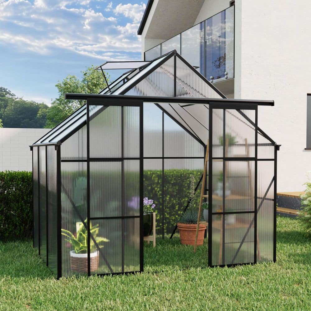 94 in. W x 73 in. D x 89 in. H Polycarbonate Greenhouse Heavy Duty Walk-in 