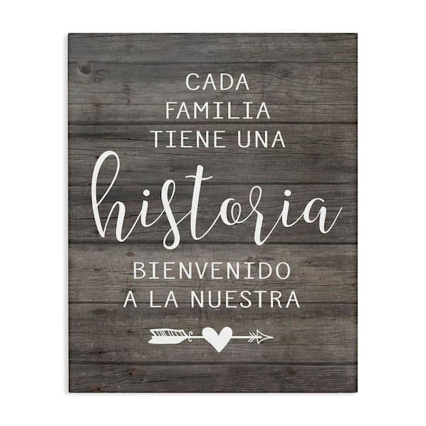 Stupell Industries Family History Translation by Lettered and Lined Gallery Wrapped Unframed Typography Graphic Art Print 20 in. x 16 in.