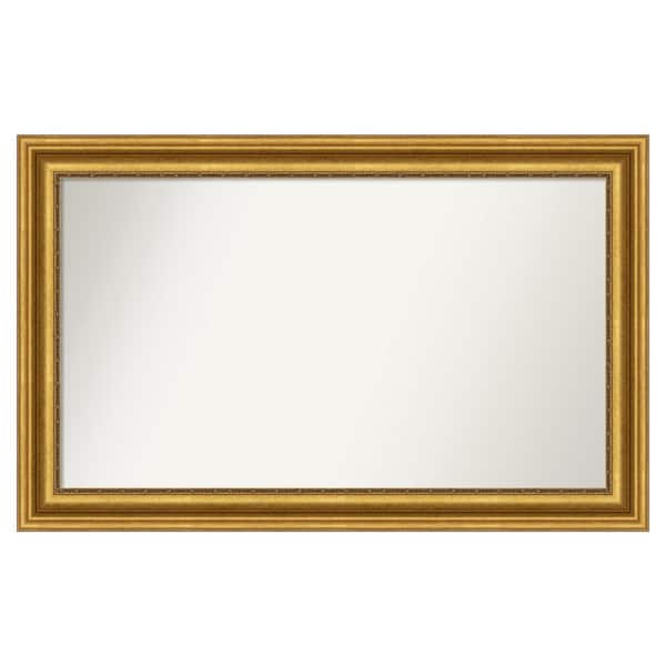 Amanti Art Parlor Gold 45.75 in. W x 28.75 in. H Custom Non-Beveled Recycled Polystyrene Framed Bathroom Vanity Wall Mirror
