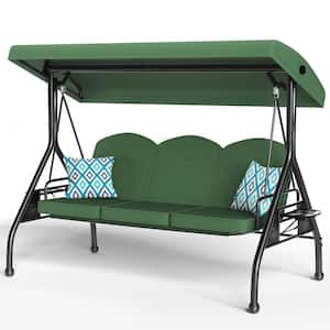 ZZW 3-Seat Patio Swing Outdoor with Stand Adjustable Backrest