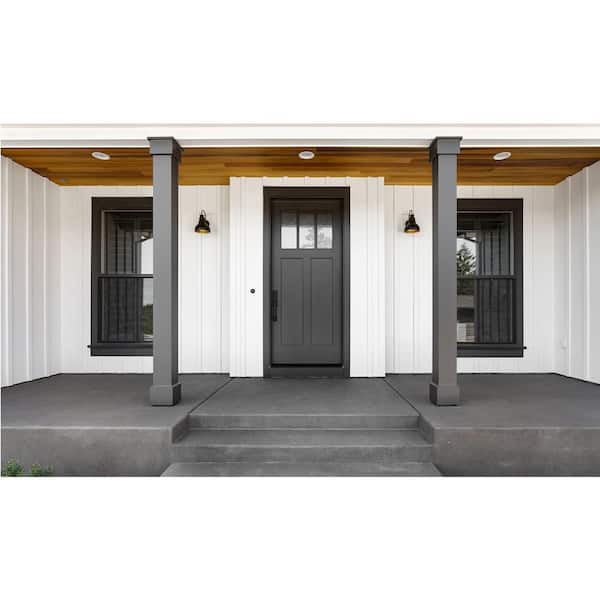 Edge 1 in. x 4 in. x 8 ft. Black Primed Square S1S2E Exterior Trim