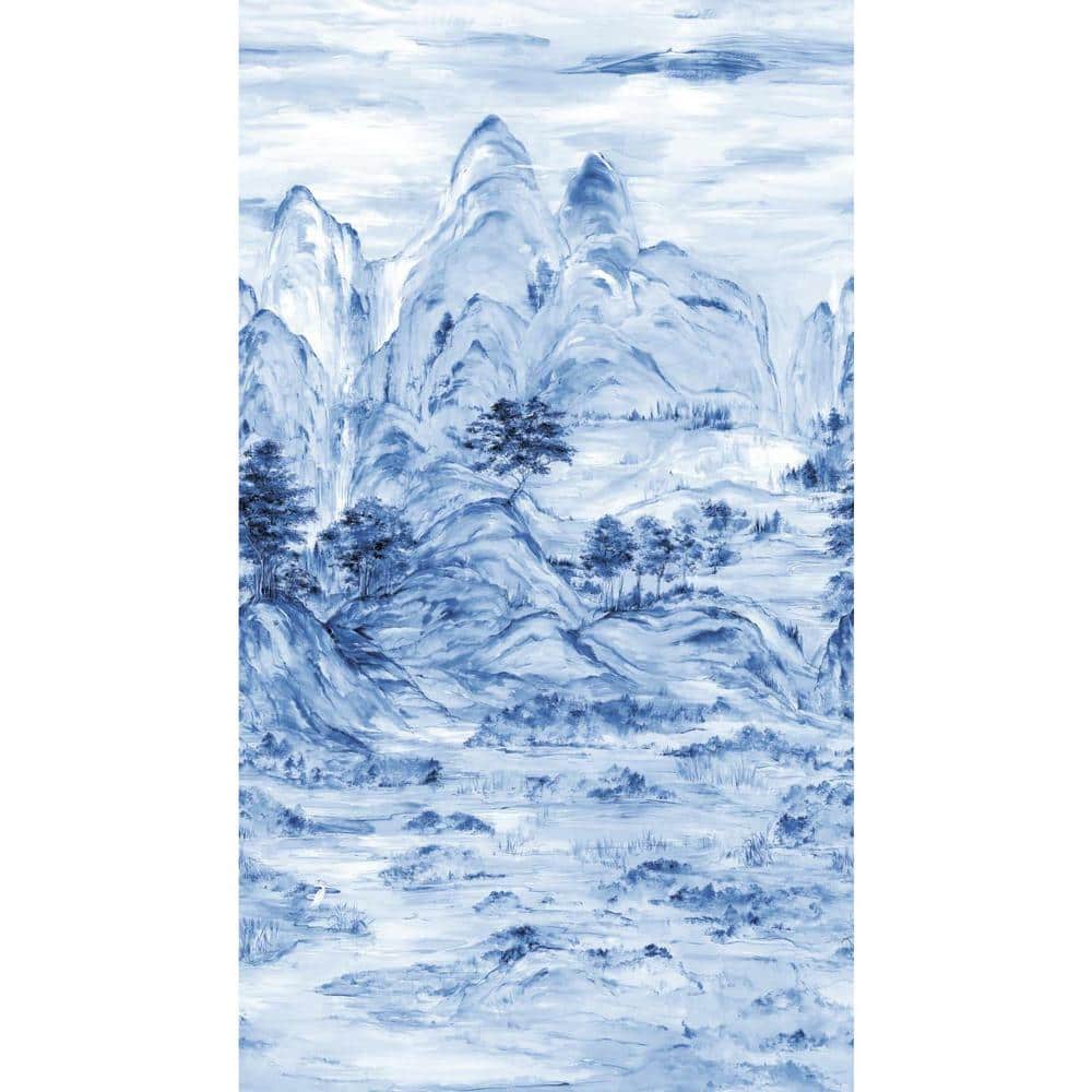 Misty Mountain Blue 3-Panel Washable Wall Mural