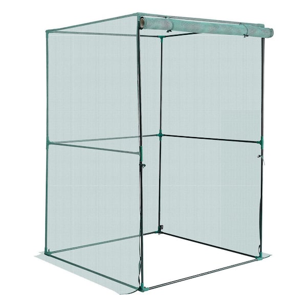 Crop Cage, 3.9 x 3.9 x 5.9 ft. Plant Protection Tent with Zippered Door, Wind-Resistant Tall Crop Cage, Easy to Install