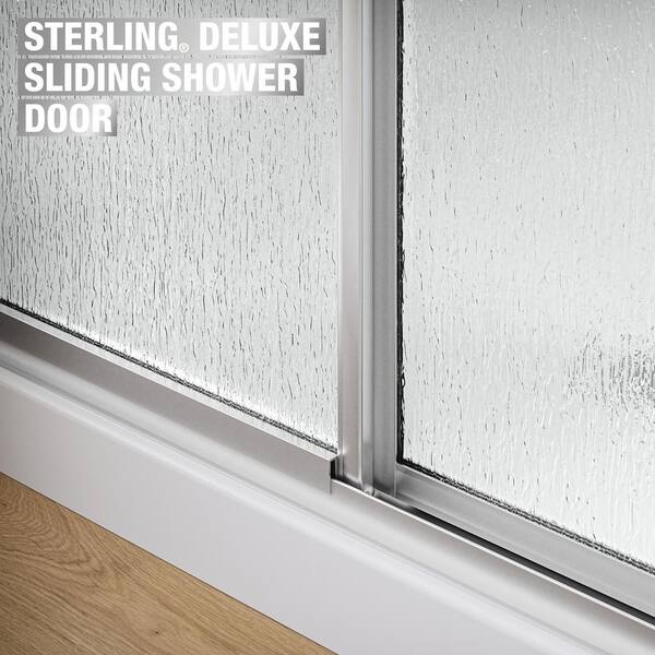 STERLING Deluxe 44-48 in. x 70 in. Framed Sliding Shower Door in Silver  with Rain Glass Texture 5976-48S - The Home Depot