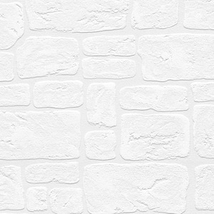 Stone Wall Paintable Wallpaper Vinyl Strippable Roll Wallpaper (Covers 56 sq. ft.)