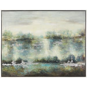 Kiva Modern Hazy Afternoon Framed Oil Painting Wall Art (51 in. W x 41 in. H)